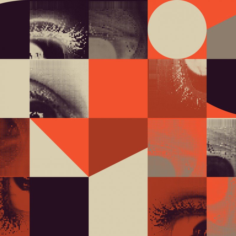 Abstract geometric vector pattern with transition effect. Geometrical composition, useful for web design, business card, invitation, poster, textile print, background.